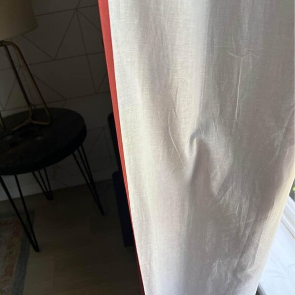 4 Panels 48W x 84L Red West Elm SILK Drapes. LIGHT FILTERING - Picture 4 of 6